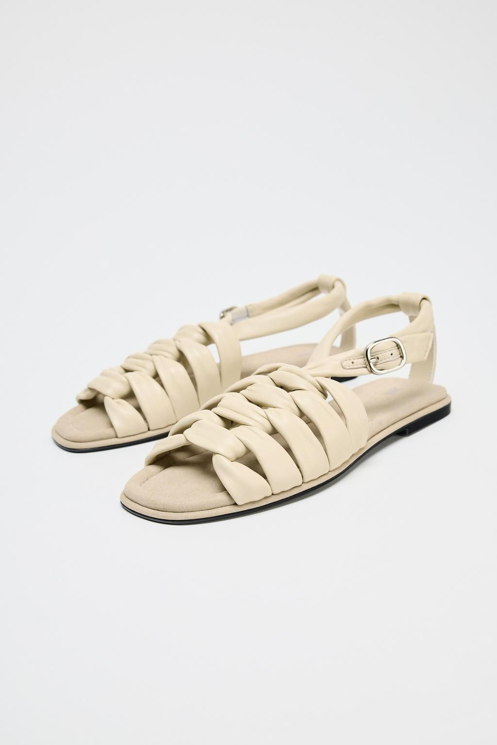 KNOTTED LEATHER SANDALS - Zara фото 5