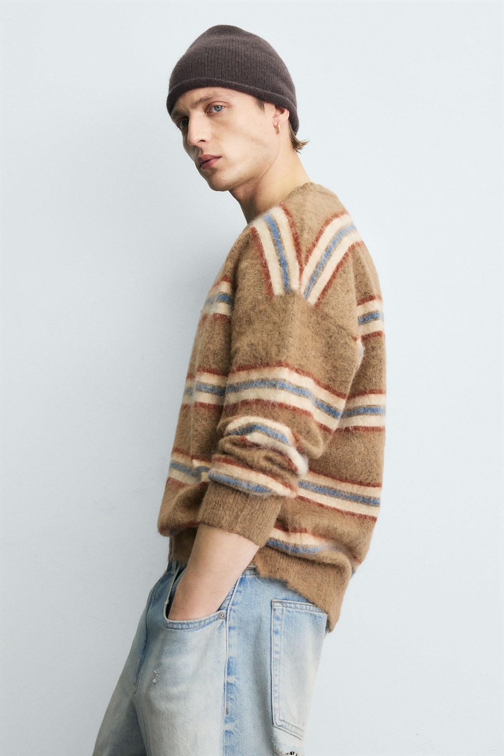 BRUSHED JACQUARD STRIPED JUMPER - Zara фото 8