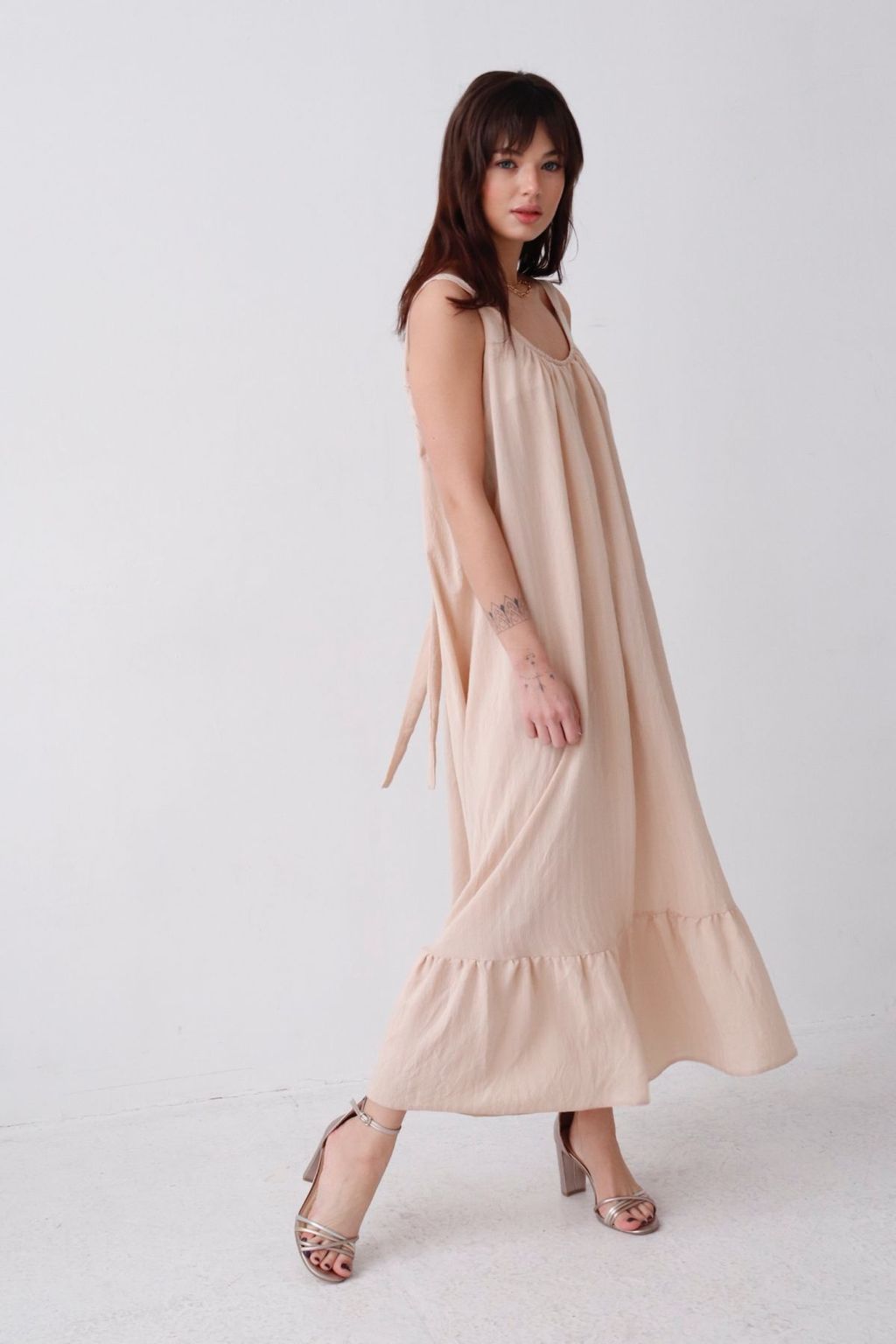 Платье Мальдивы для пляжа и фотосъёмки в цвете экрю