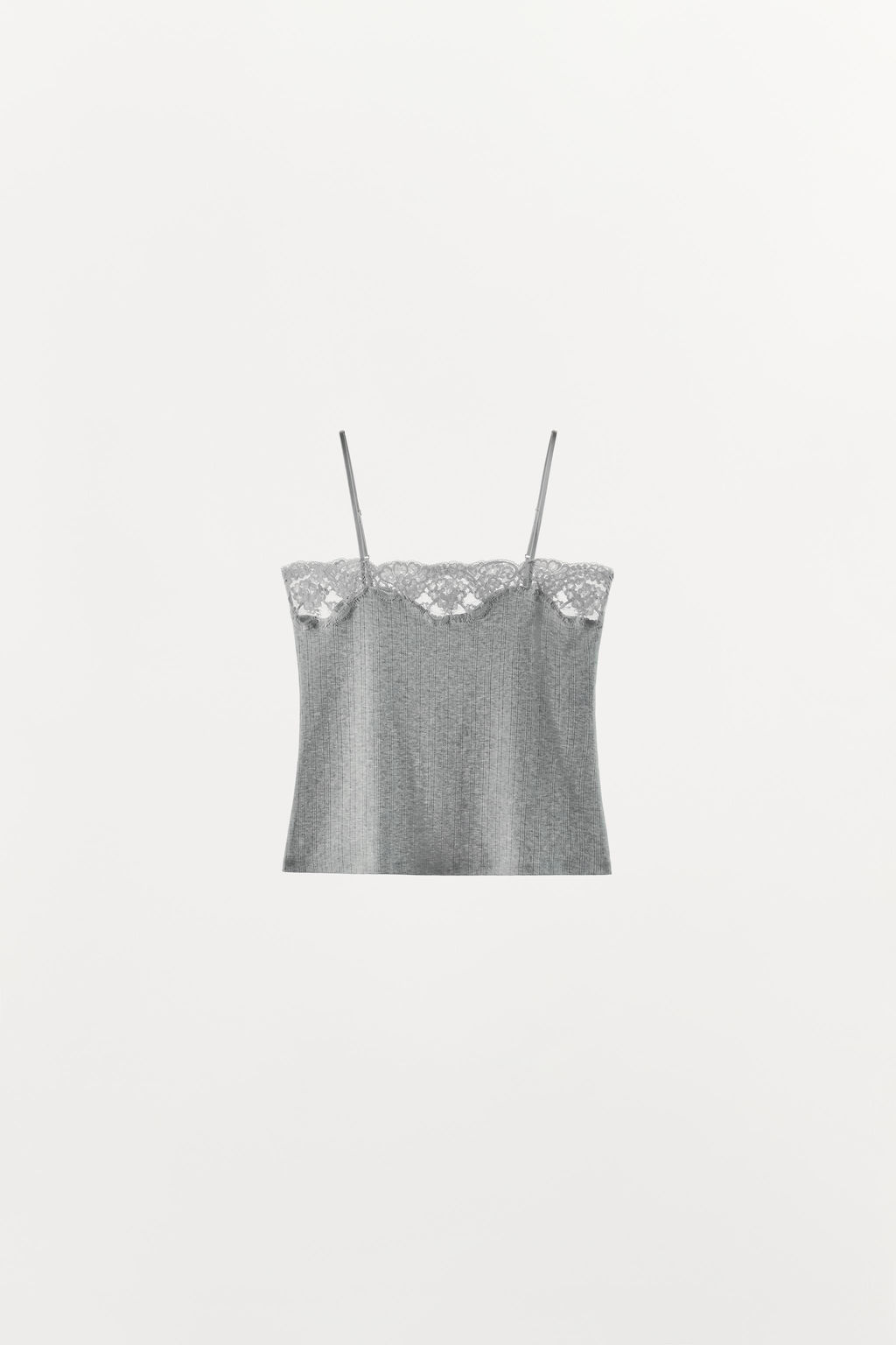 TOP POINTELLE ENCAJE / Gris vigor?