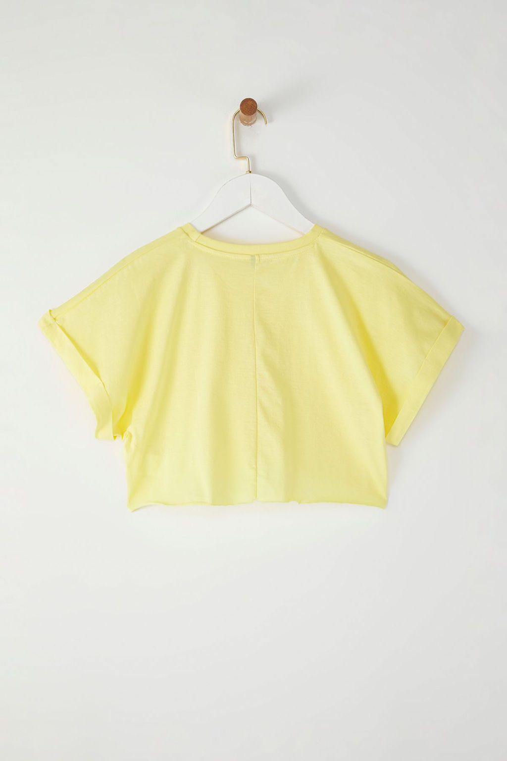 TRENDYOLMILLA Beyaz %100 Pamuk Bisiklet Yaka Super Crop Orme T-Shirt TWOSS21TS0091  фото 6