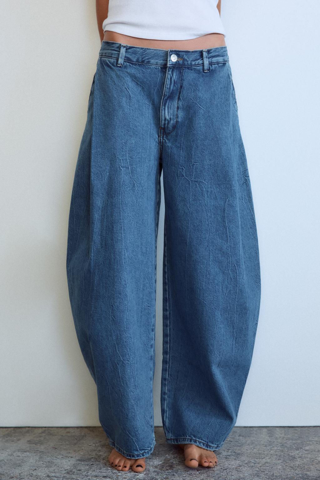 TRF LOW-RISE JEANS WITH PLEATS - Zara фото 2