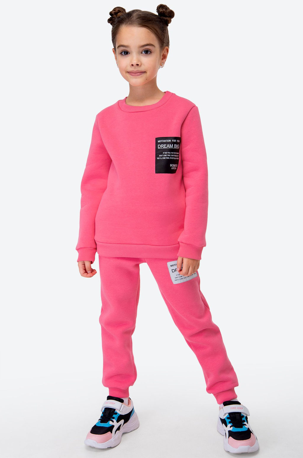 Теплый костюм для девочки из футера с начесом Bonito  фото 5