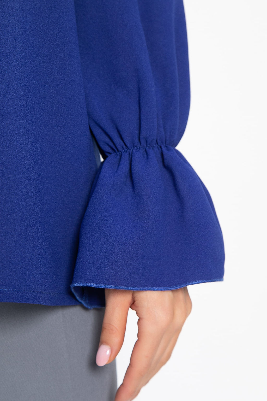 Блуза шифоновая Вэнси (синяя) Б15023-8М