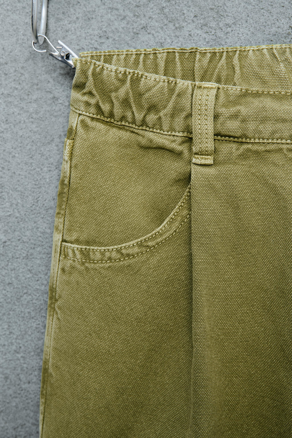 STORIESZ - PANTAL?N BALLOON CANVAS / Verde - Zara фото 5