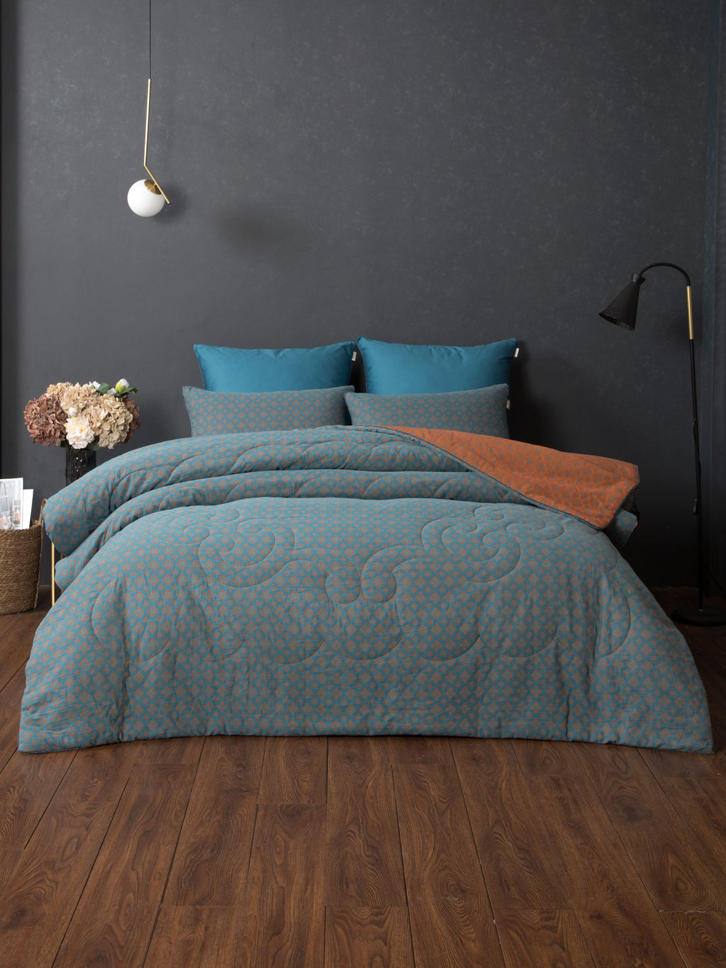 Комплект с одеялом Кемер (изумруд охра) MOROCCO