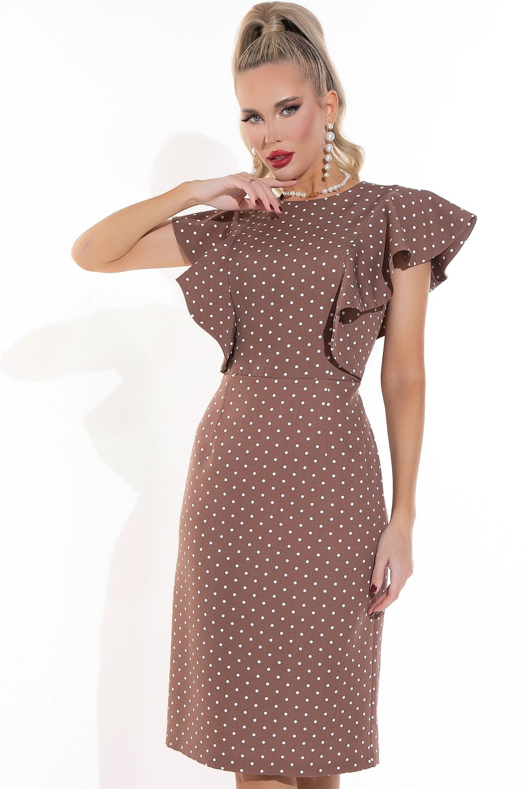 Платье Барселоника (горох мокко) - Эльза фото 3