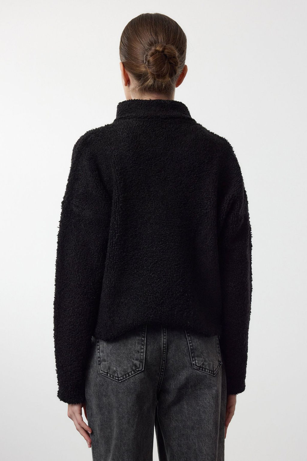 Mavi Yumusak Dokulu Iplik Fermuarl? Dik Yaka Triko Kazak TWOAW25KZ00068 - Trendyolmilla фото 10