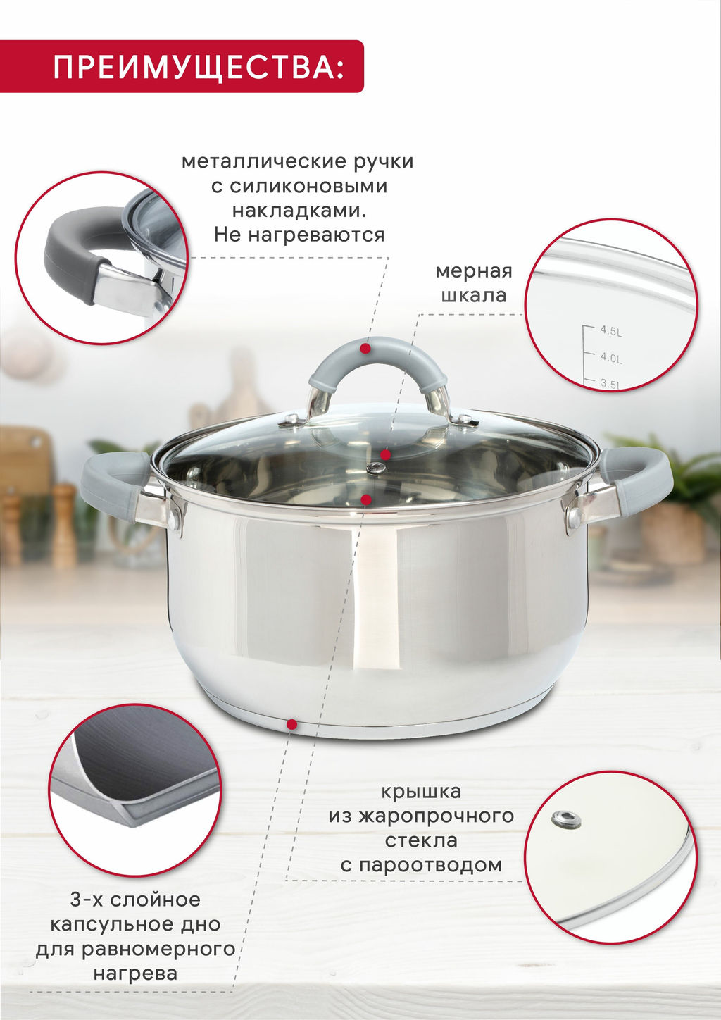 Набор кухонной посуды MODERNA 4пр