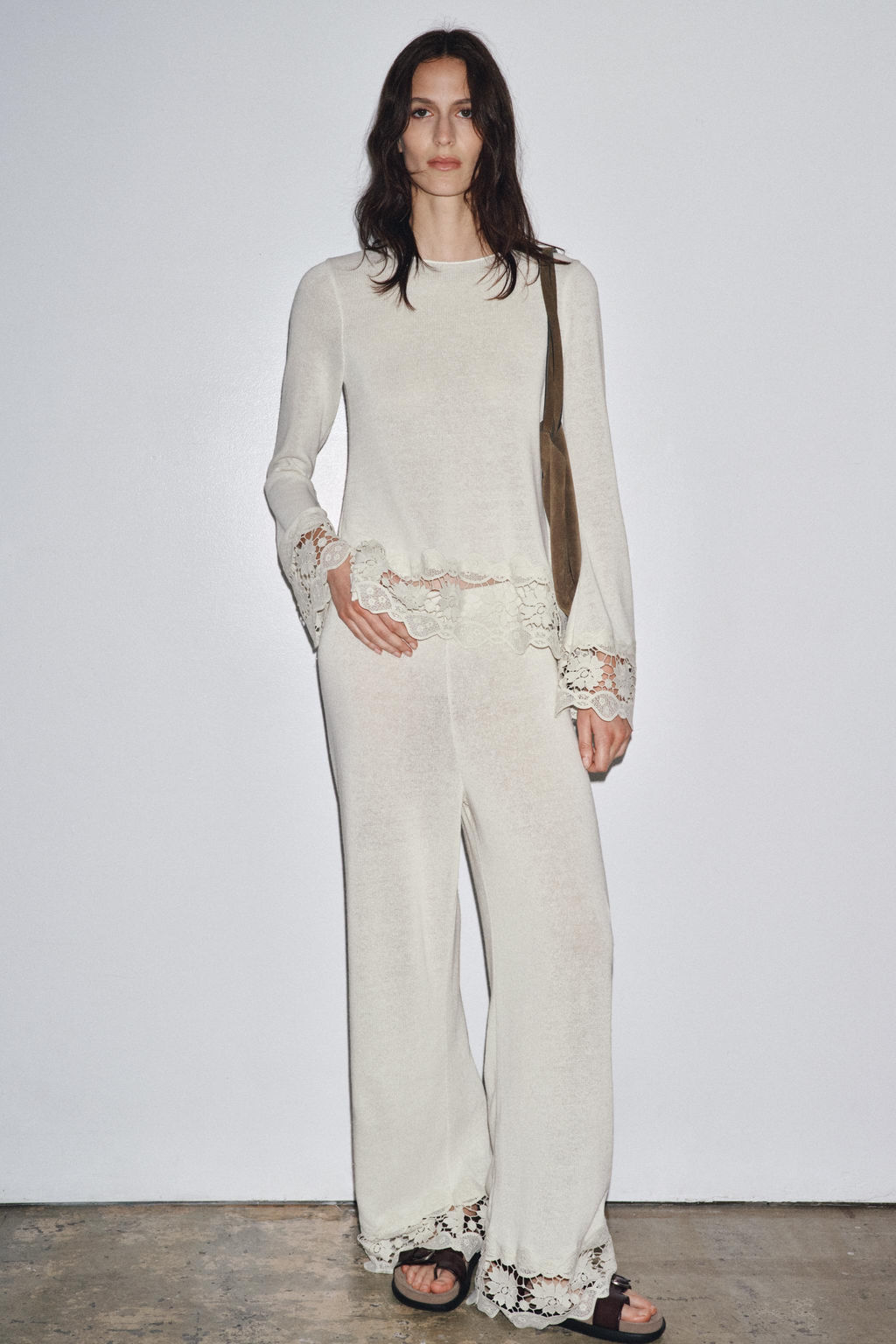 GUIPURE COMBINED TROUSERS - Zara фото 11