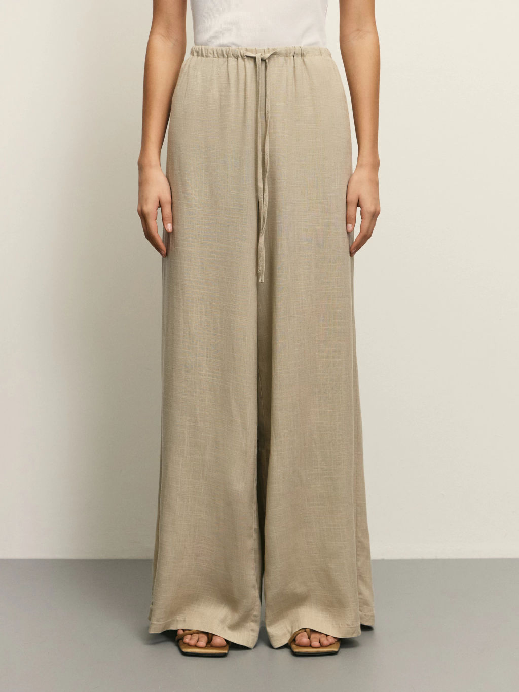 Широкие брюки из вискозы и льна / Zarina  фото 3