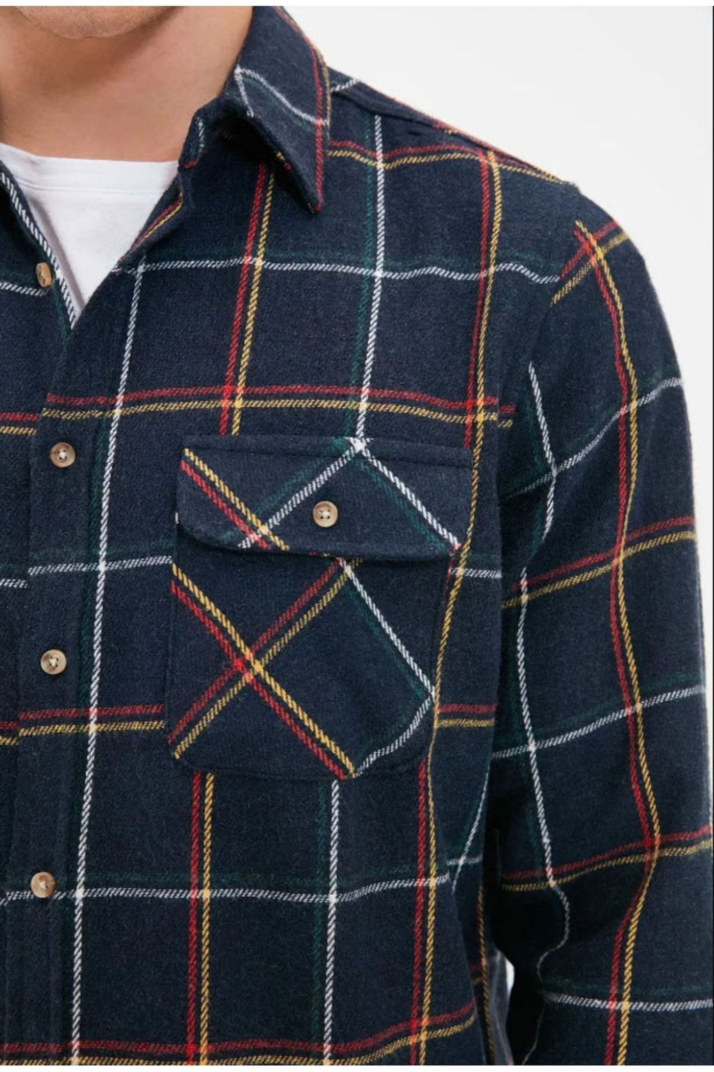 TRENDYOL MAN Lacivert Regular Fit Uzun Kollu Cift Cepli Oduncu Kareli K?sl?k Ceket Gomlek TMNAW20GO0485 - Trendyolmilla фото 7