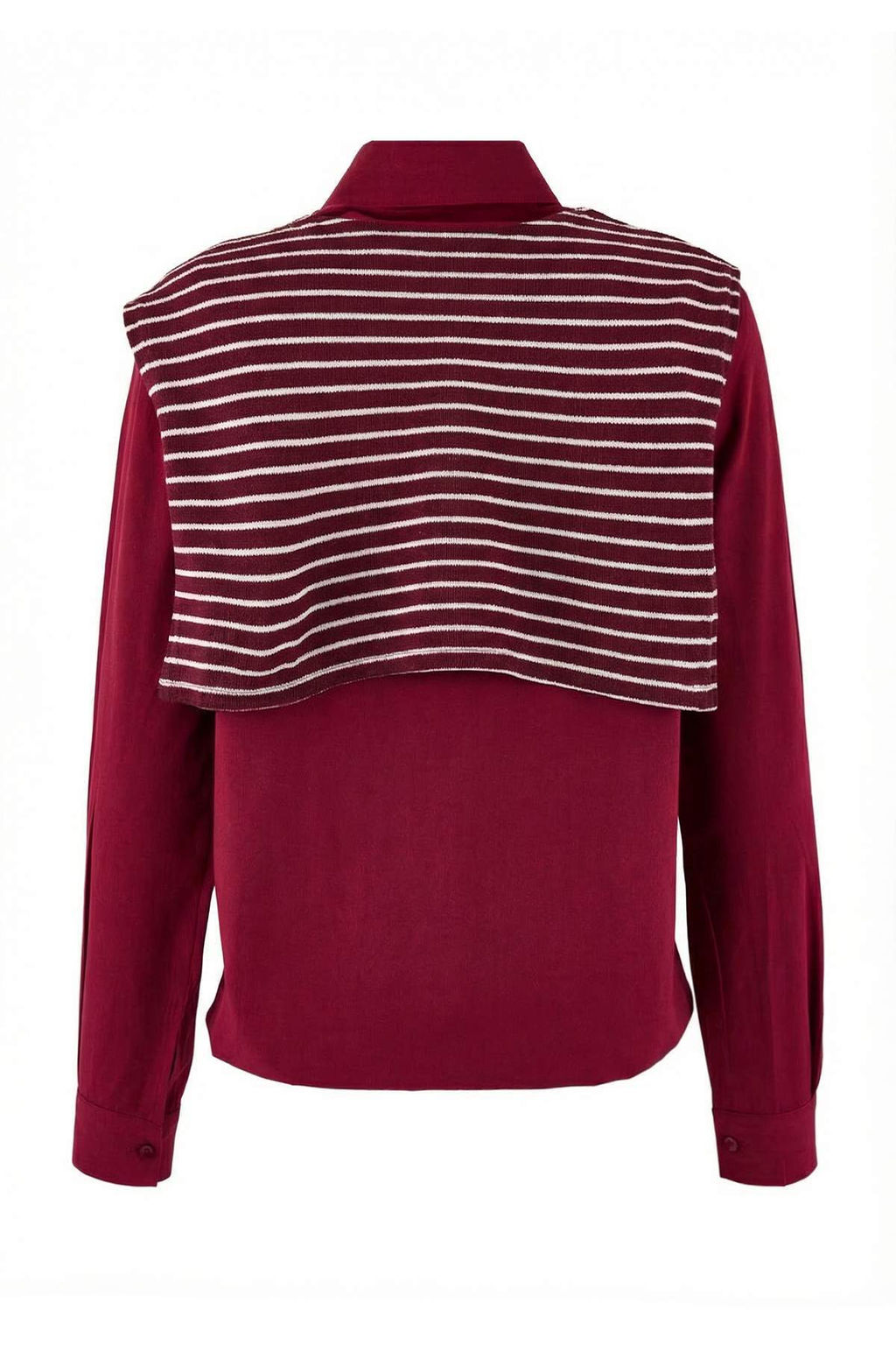 Koyu Bordo Yakas? Baglamal? Oversiz/Genis Kal?p Gomlek TWOSS26GO00015 - Trendyolmilla фото 3