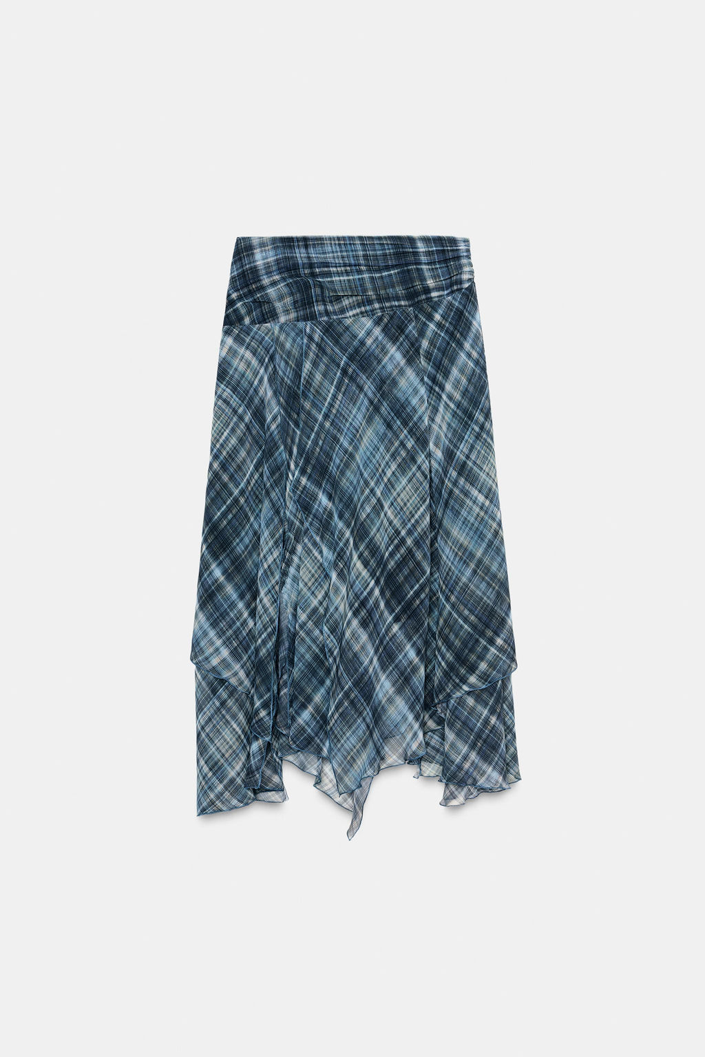 ASYMMETRIC CHECK MIDI SKIRT - Zara фото 10