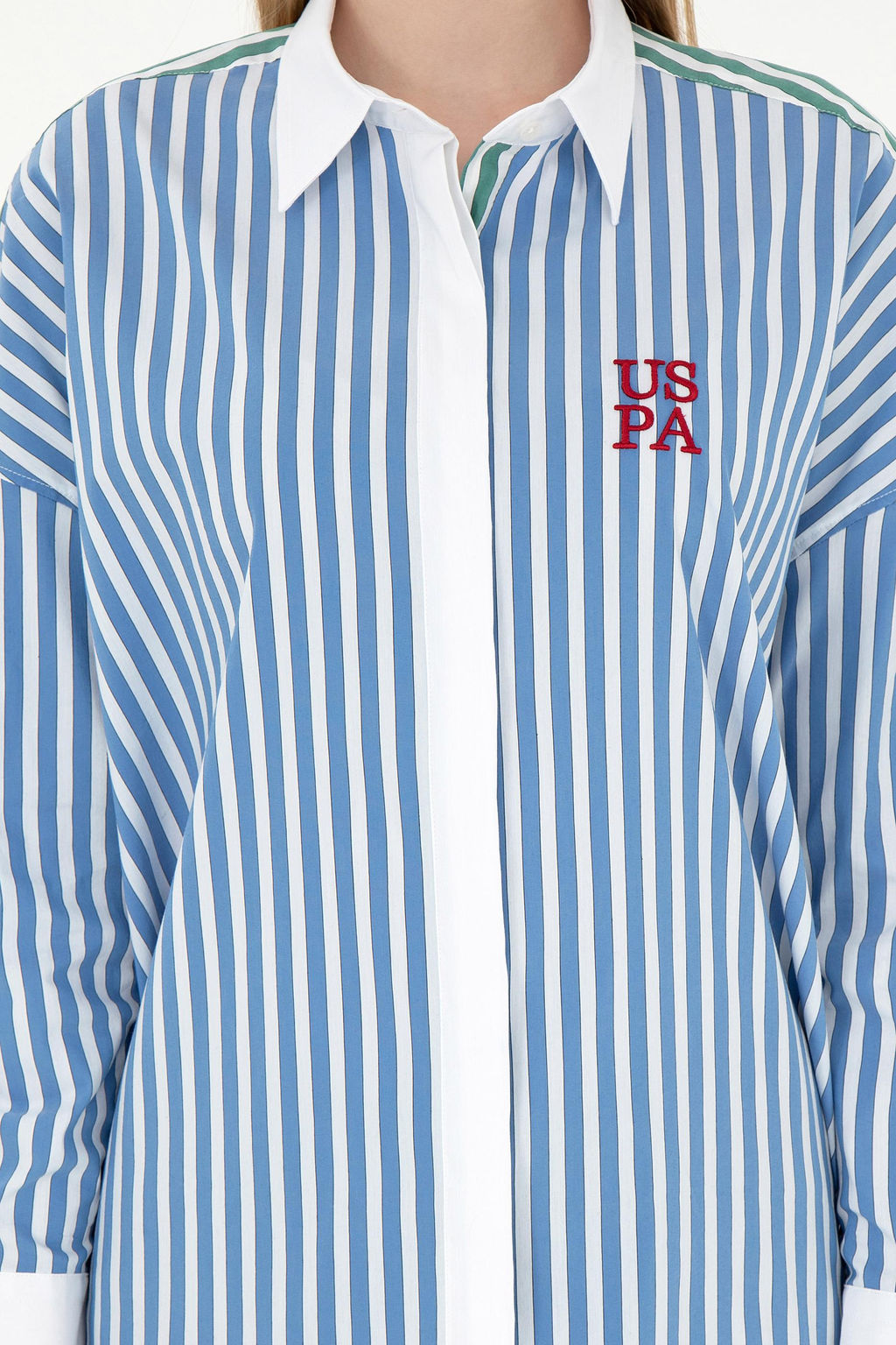 Женская темно-синяя рубашка с длинным рукавом Неожиданная скидка в корзине - U.s. polo assn фото 6