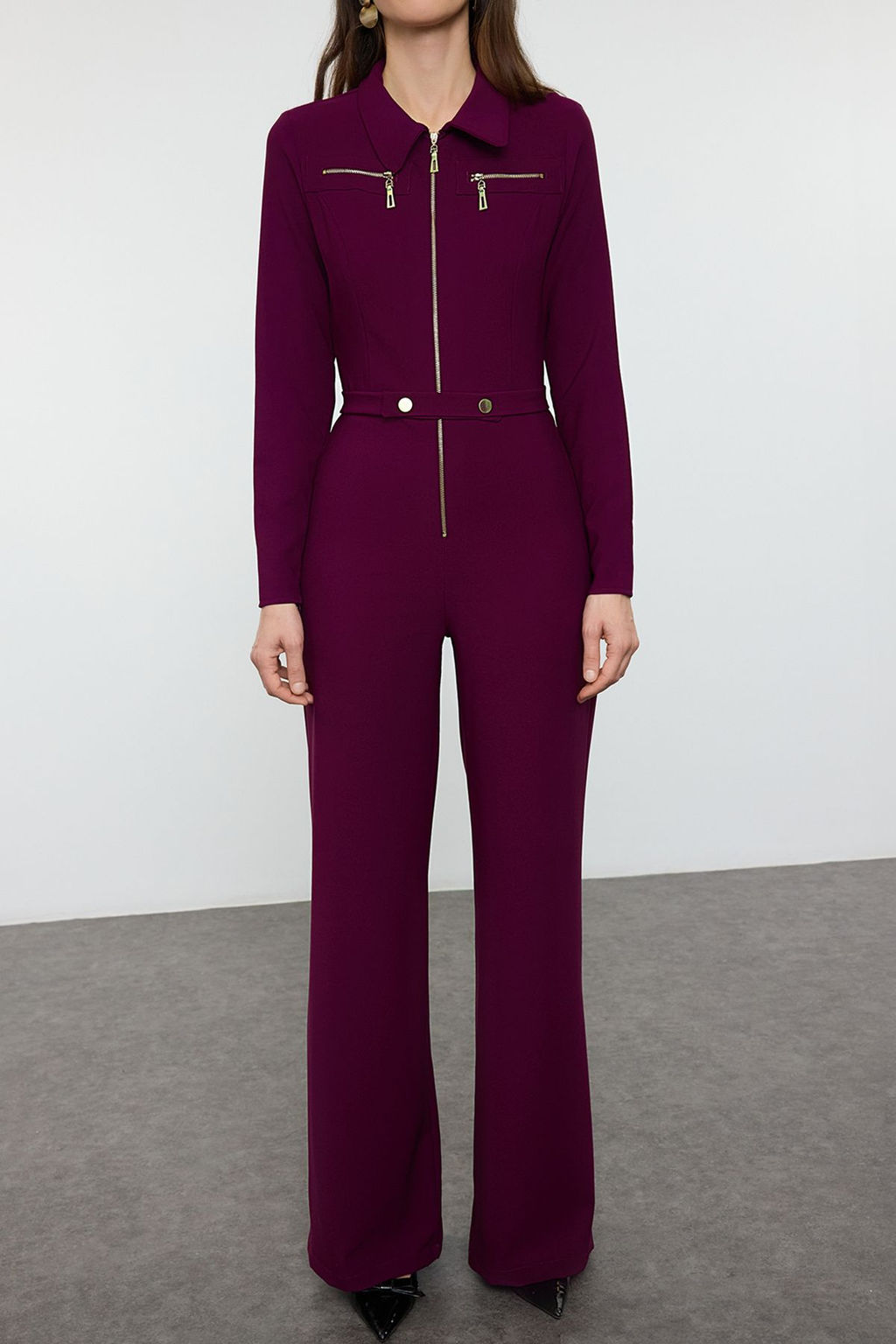 TRENDYOLMILLA Siyah Kemerli Fermuar Detayl? Uzun Tulum TWOAW25TU00013 фото 3