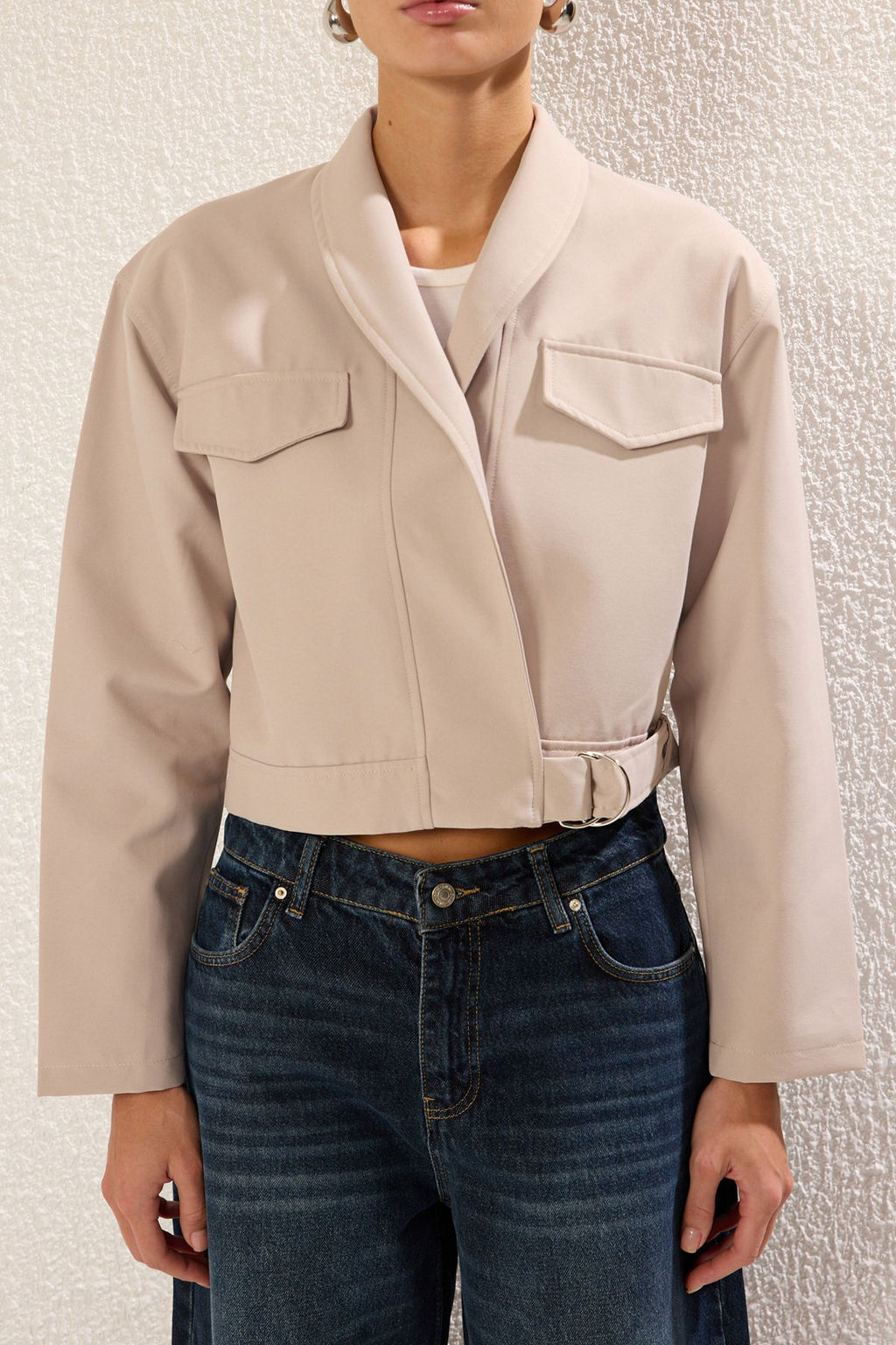 TRENDYOLMILLA Tas Regular Kemer Detayl? Ince Ceket Mont TWOSS25MO00009  фото 3