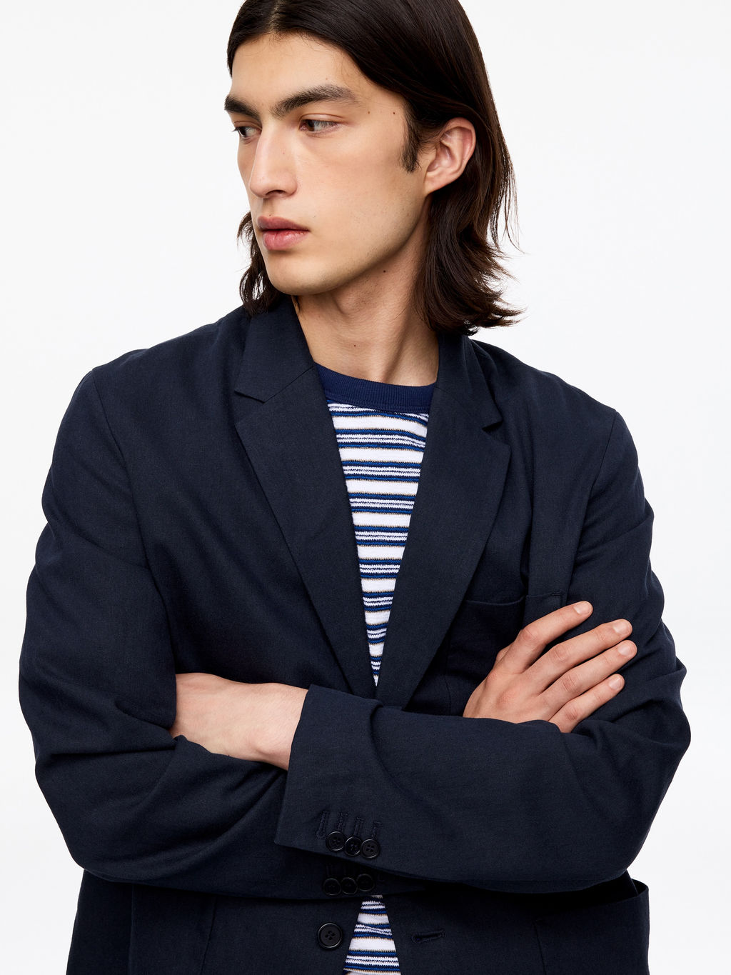 Blazer en mezcla de lino
