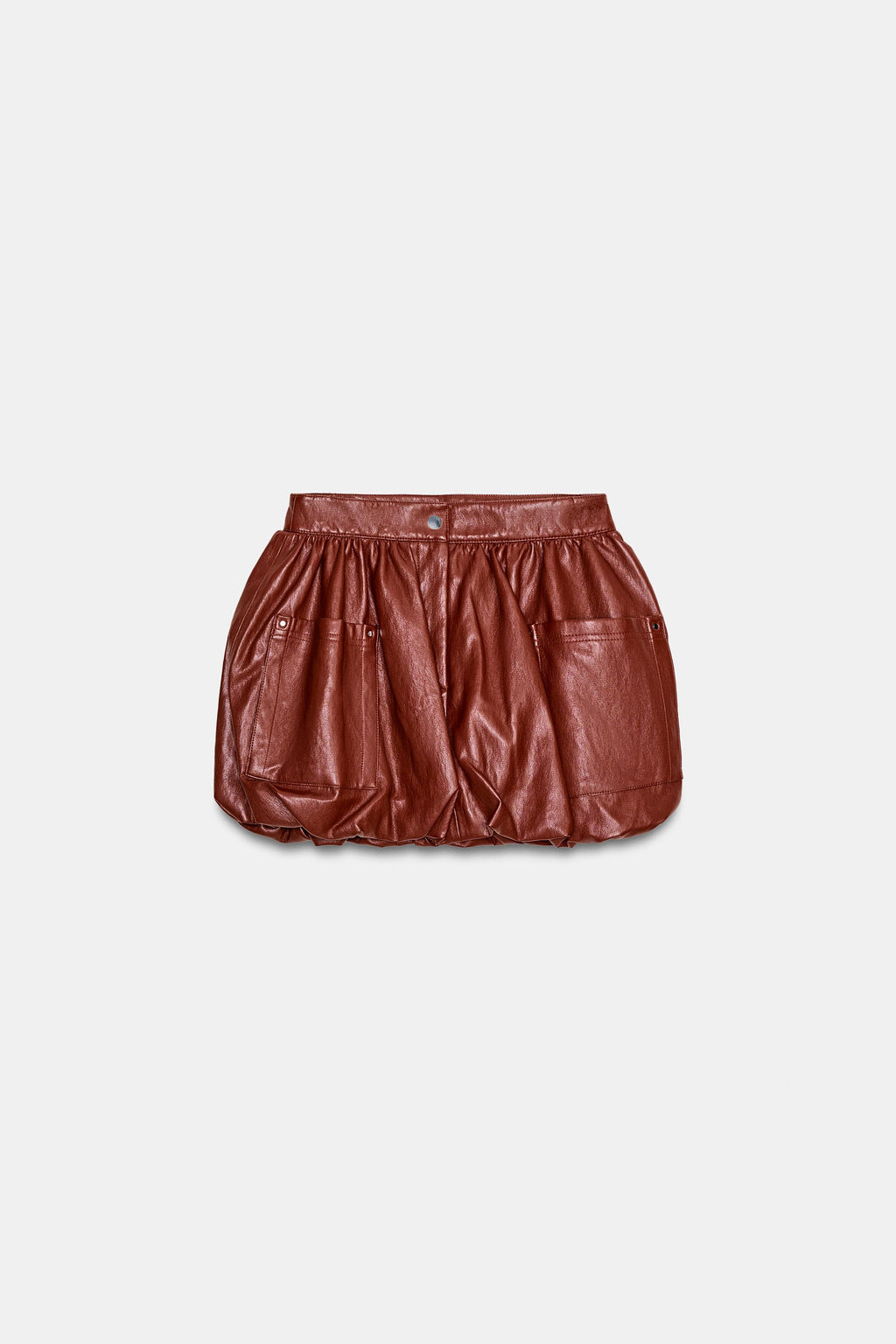 FALDA MINI GLOBO EFECTO PIEL SET / Teja - Zara фото 6