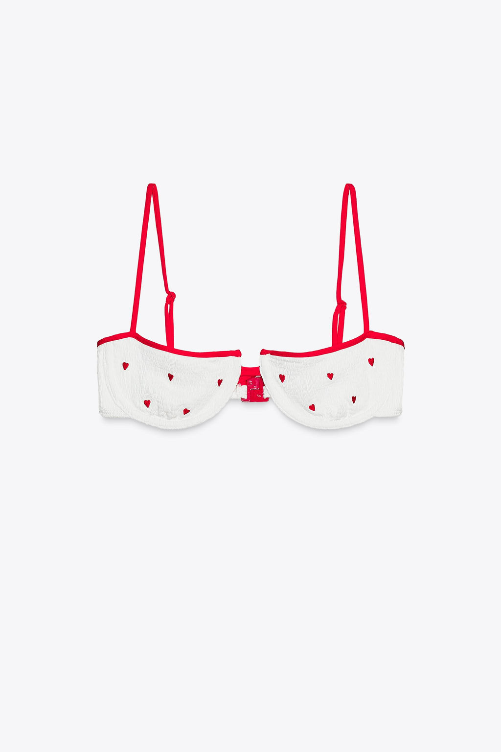 EMBROIDERED ELASTIC UNDERWIRED BIKINI TOP - Zara фото 9