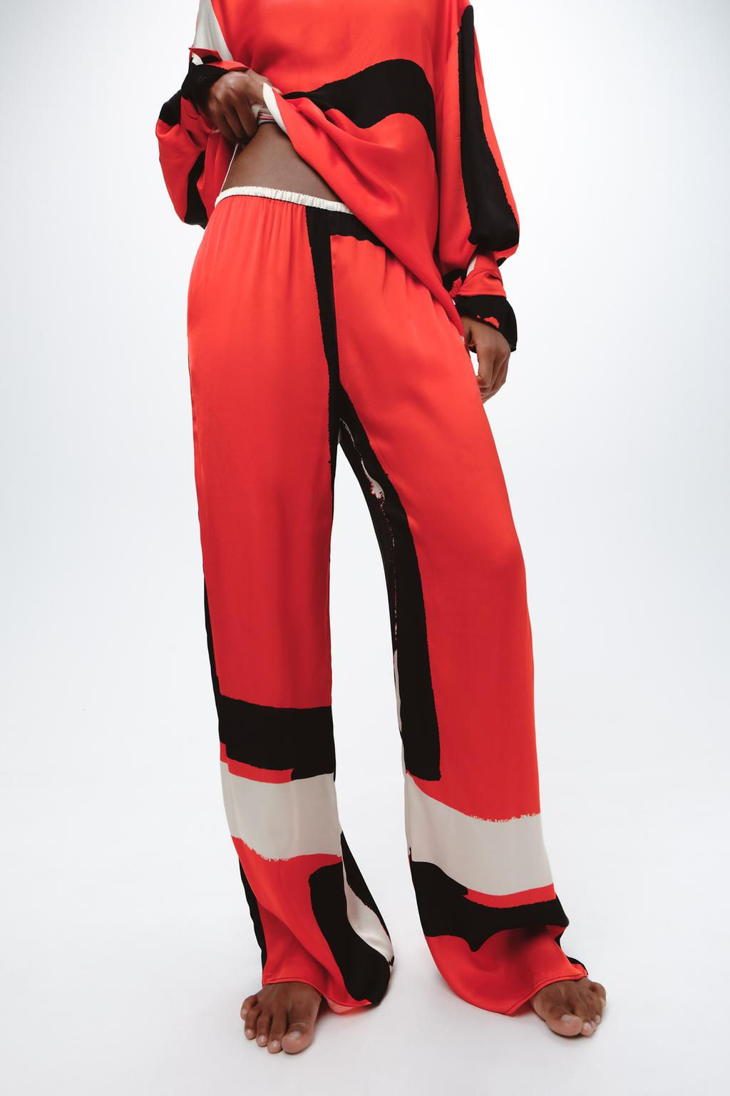 SATIN PRINTED TROUSERS - Zara фото 2