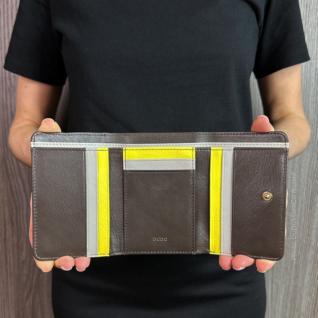 Итальянский кожаный кошелек DuDu серии Pemba | кофейно-коричневый - Dudubags фото 7