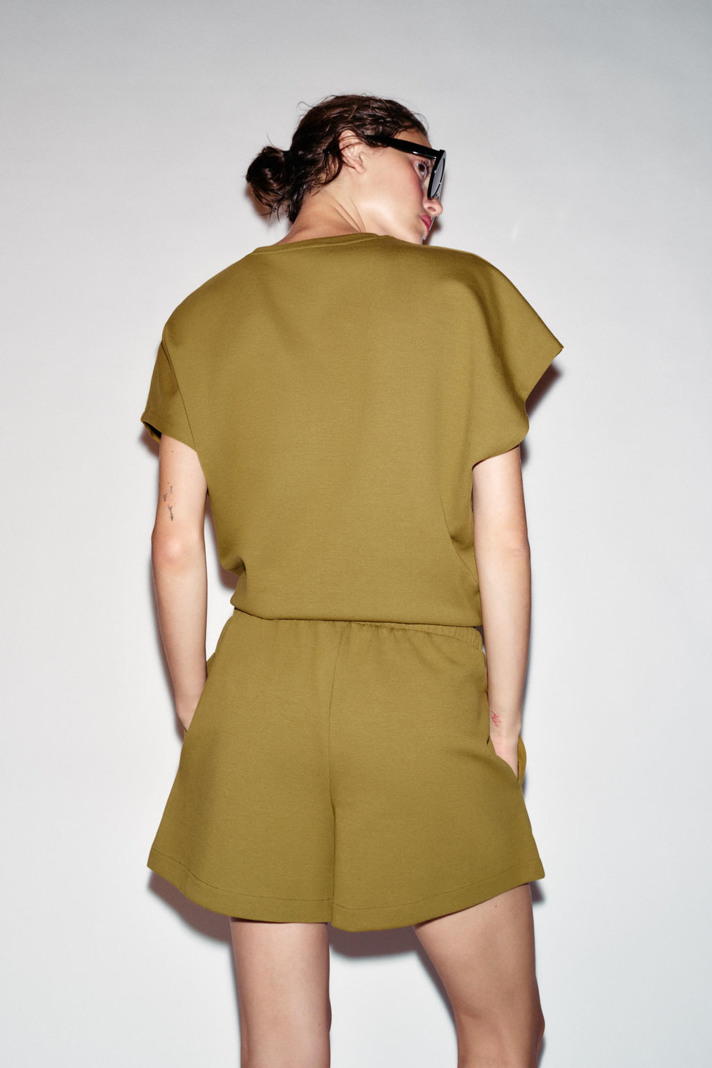 CAMISETA INTERLOCK MANGA JAPONESA / Oliva - Zara фото 4