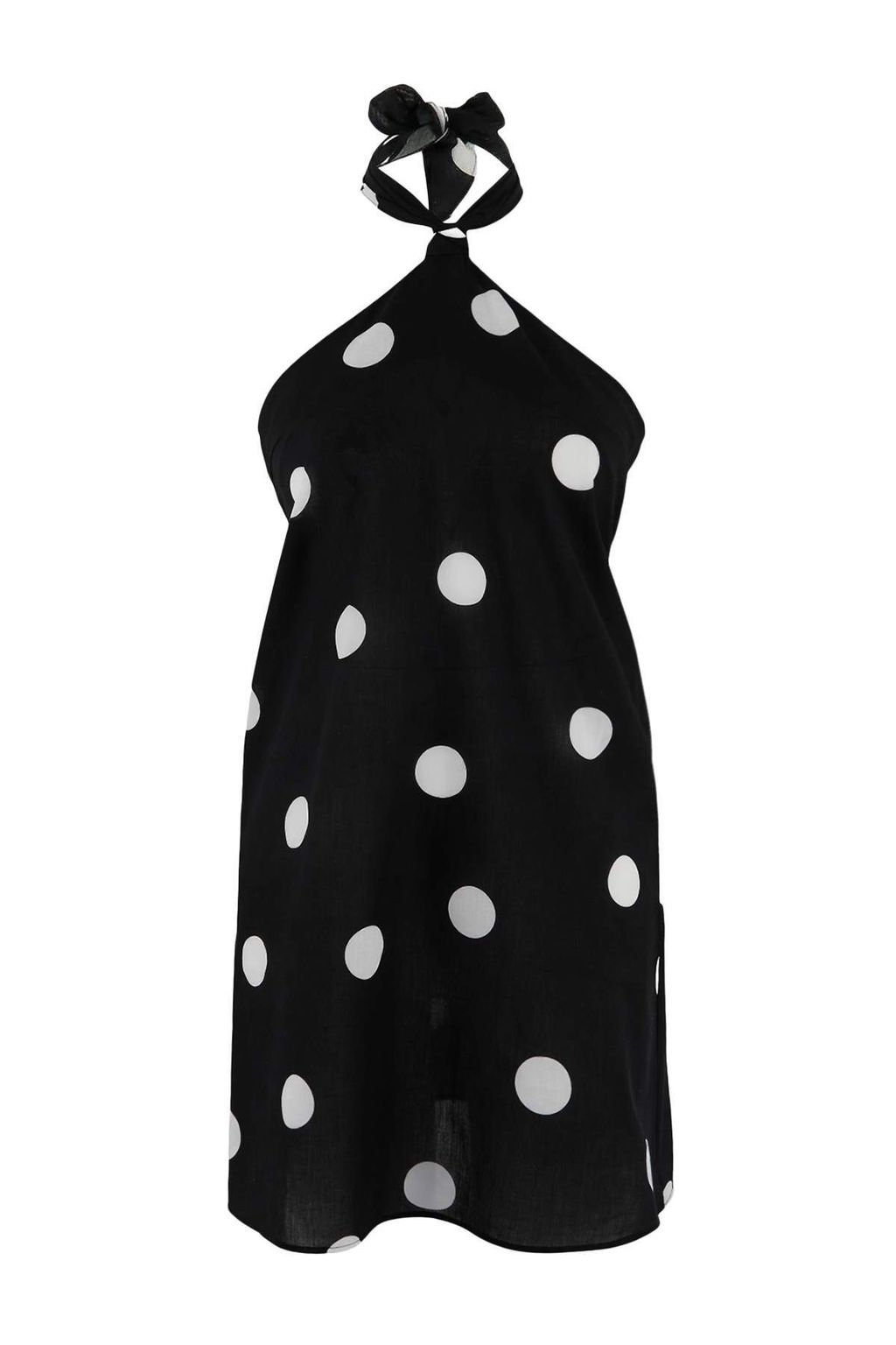 Puantiyeli Dokuma Baglama Detayl? Mini Plaj Elbisesi TBESS26EL00019