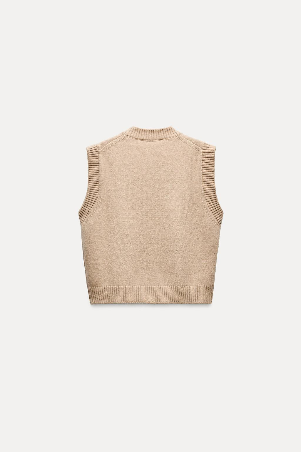 PLAIN KNIT SLEEVELESS JUMPER - Zara фото 9