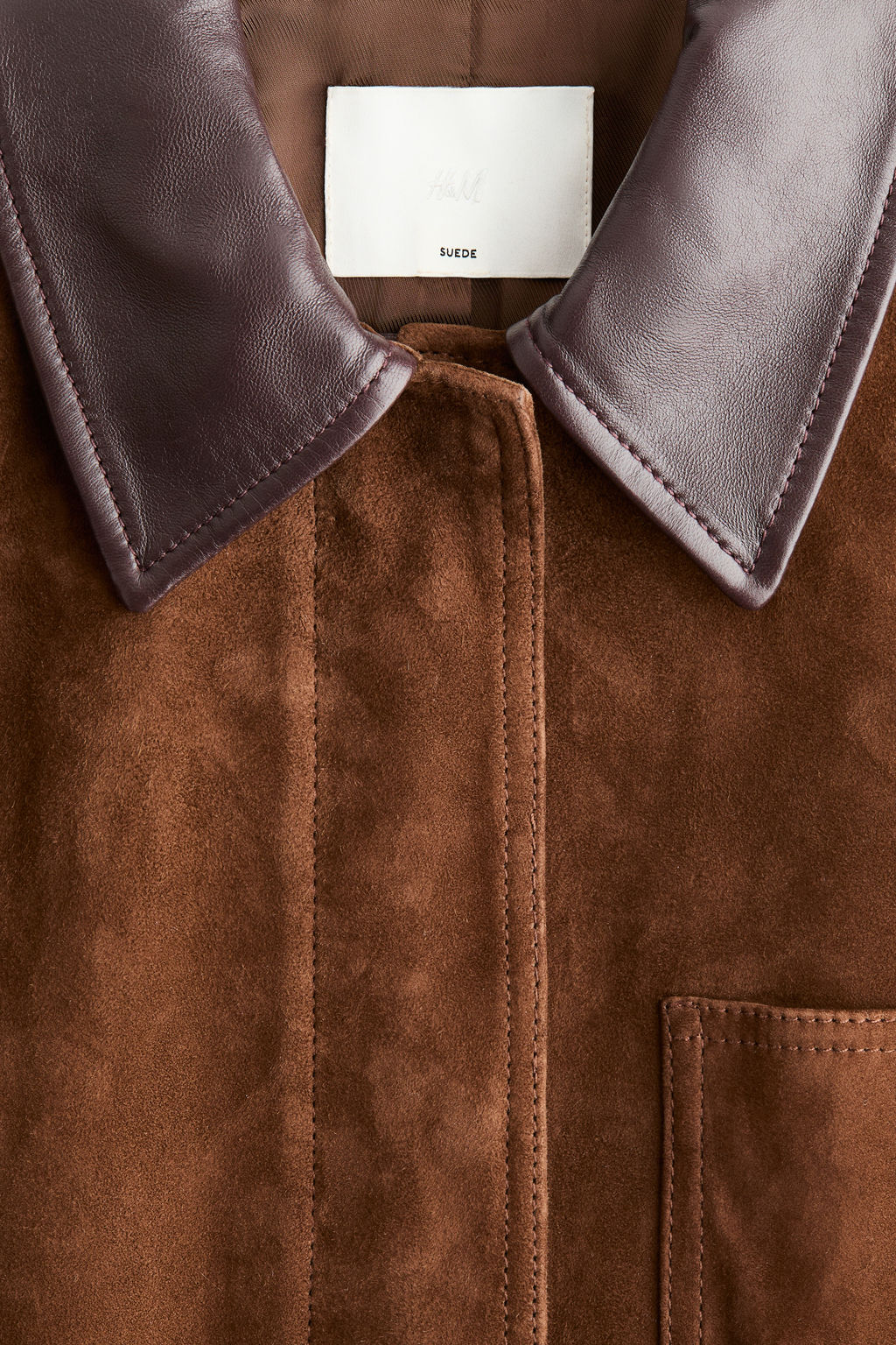 Chaqueta de ante con cuello camisero - H&m фото 5