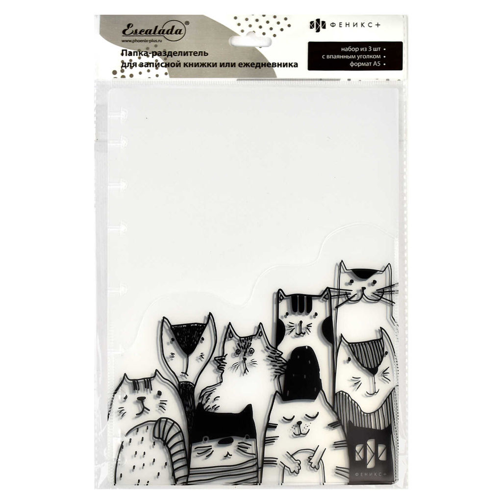 Папка-разделитель для записной книжки пластиковая арт. 48313/ 12 КОТЫ - Феникс+ фото 2