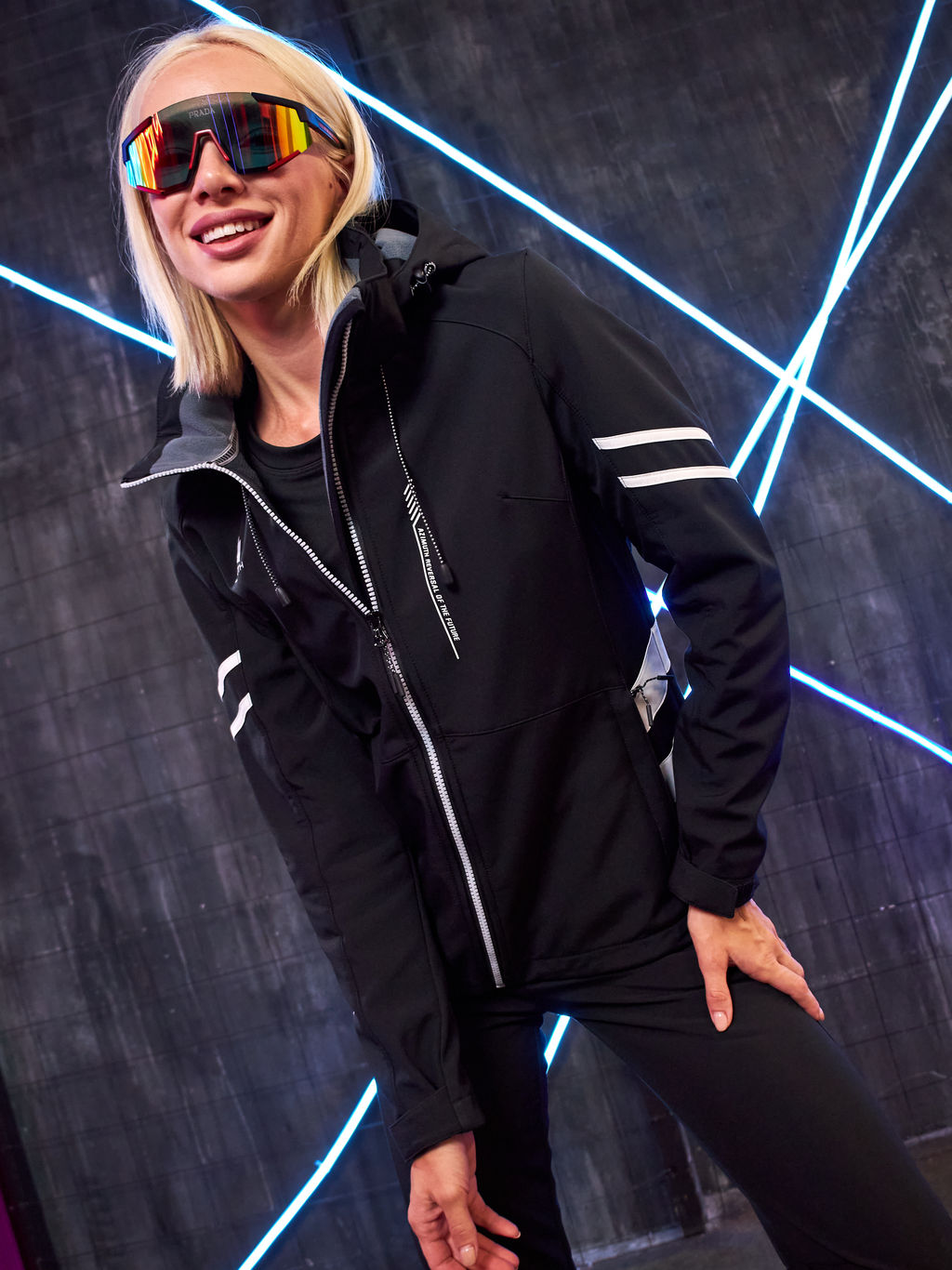 Женская мембранная куртка виндстоппер на флисе Azimuth Заря 124/23982_704 Черный  фото 29