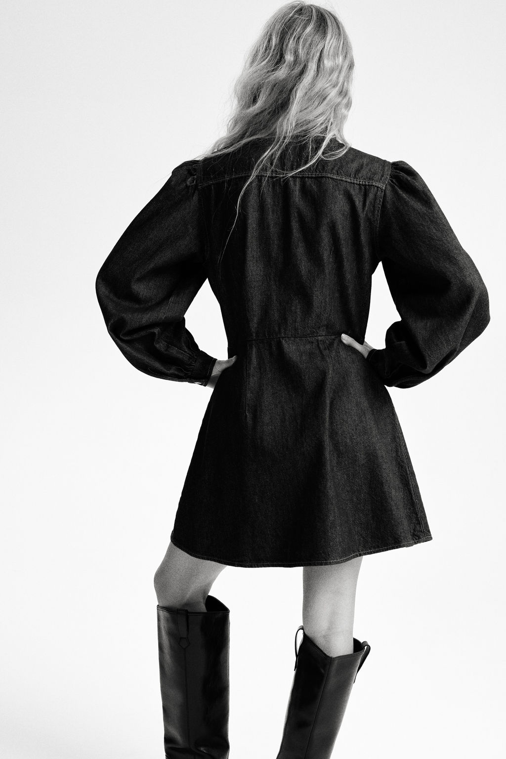 Vestido denim con lazada - H&m фото 3