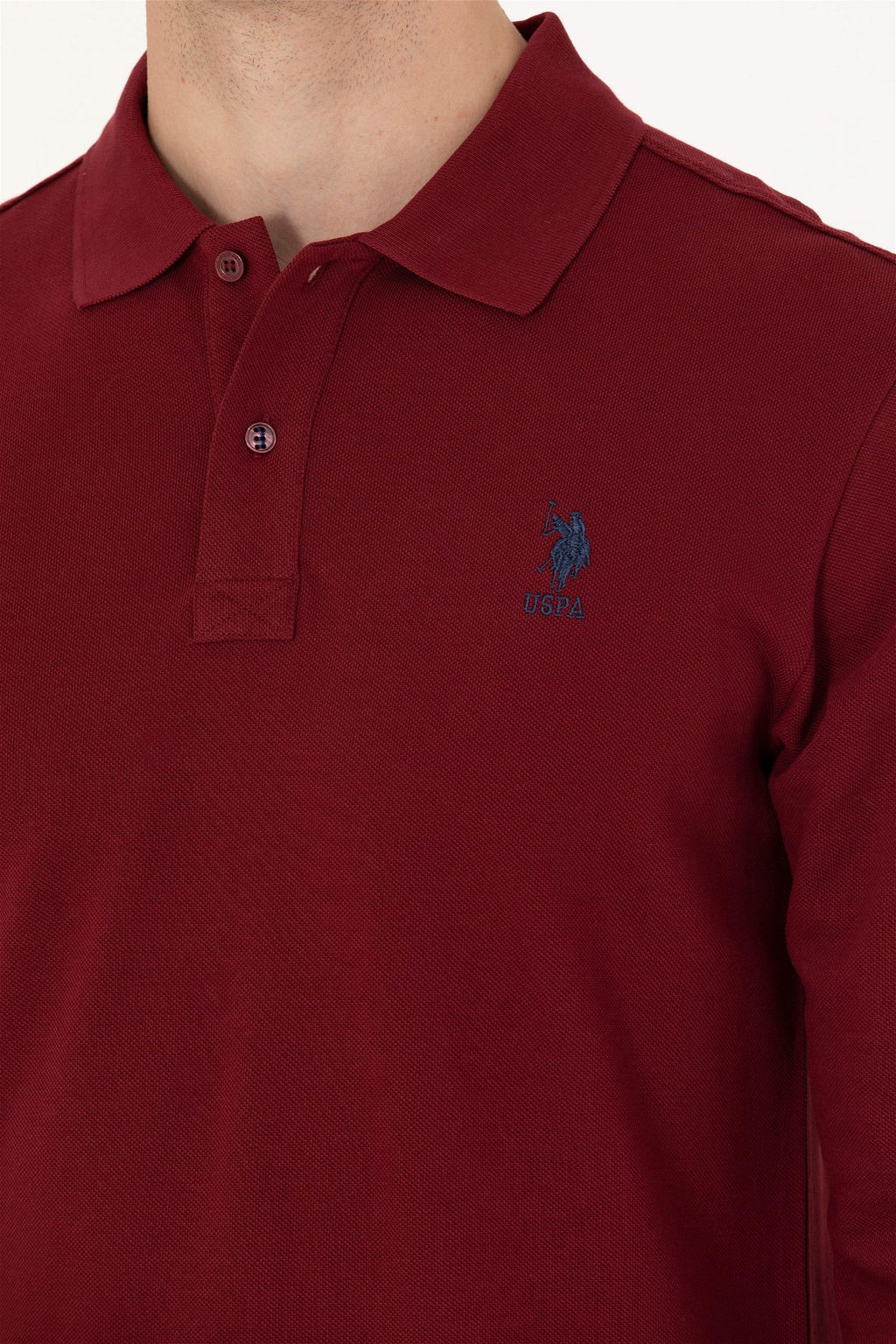 U. S. Polo Assn / Мужской бордово-красный базовый свитшот - U.s. polo assn фото 7