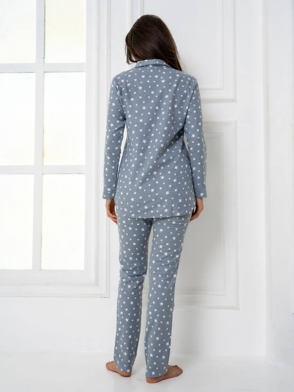 РАСПРОДАЖА Пижама(рубашка+брюки) фланель_О550/серый - Ihomelux фото 12