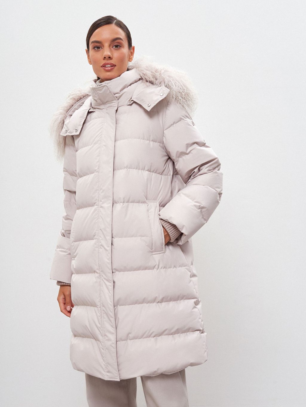 Conso/WDL 220514 - vanilla Пуховое Полупальто фото 3