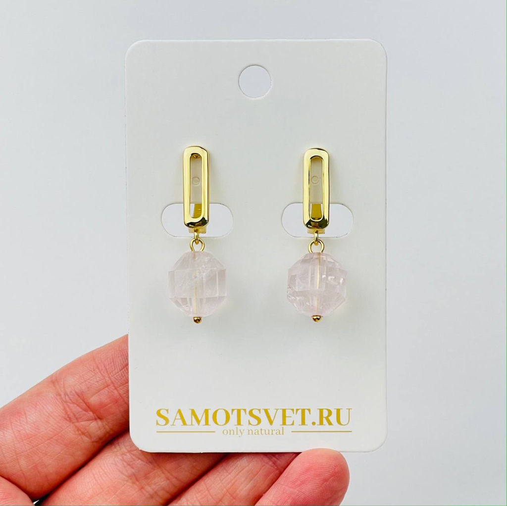 Серьги из Розового кварца