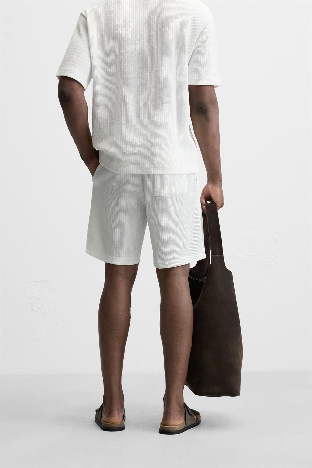 RELAXED FIT JACQUARD BERMUDA SHORTS - Zara фото 11