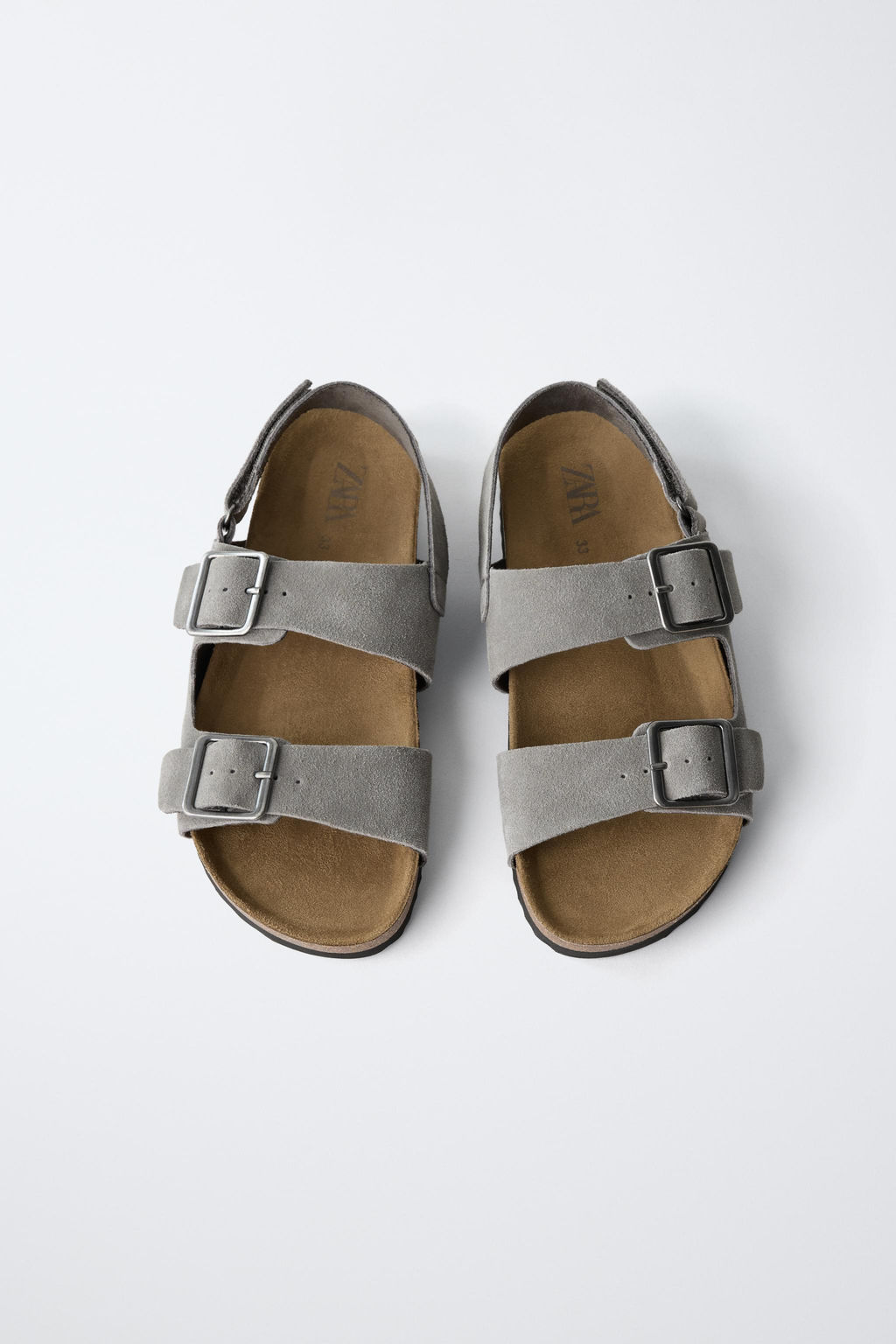 SANDALIA HEBILLAS PIEL / Gris - Zara фото 4