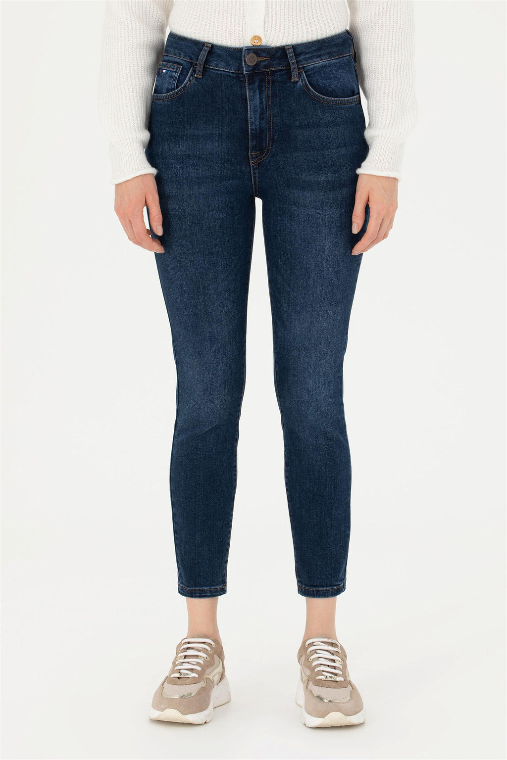 Женщина темно -голубые джинсовые брюки Скюрная скидка в корзине - U.s. polo assn фото 2
