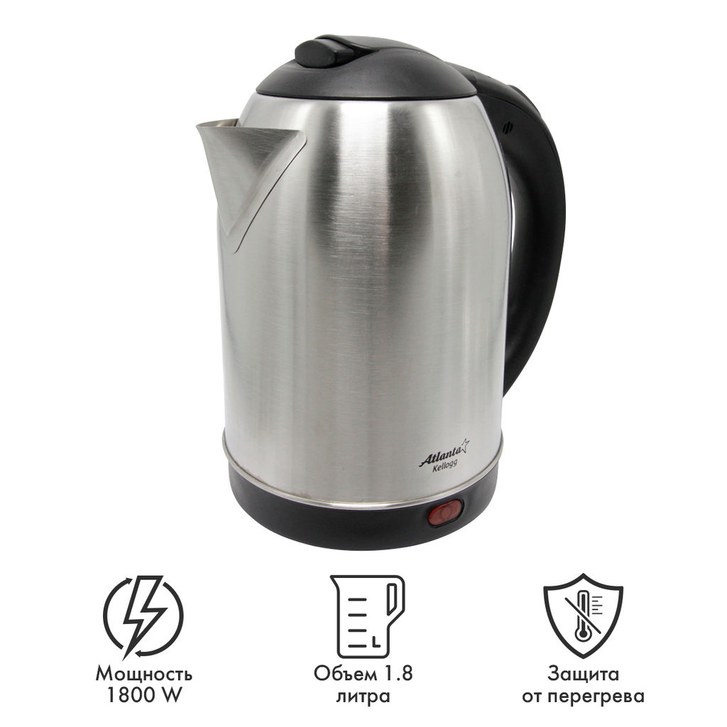 Чайник электрический металлический 1,8 л, арт.ATH-2432 - Полимербыт фото 3