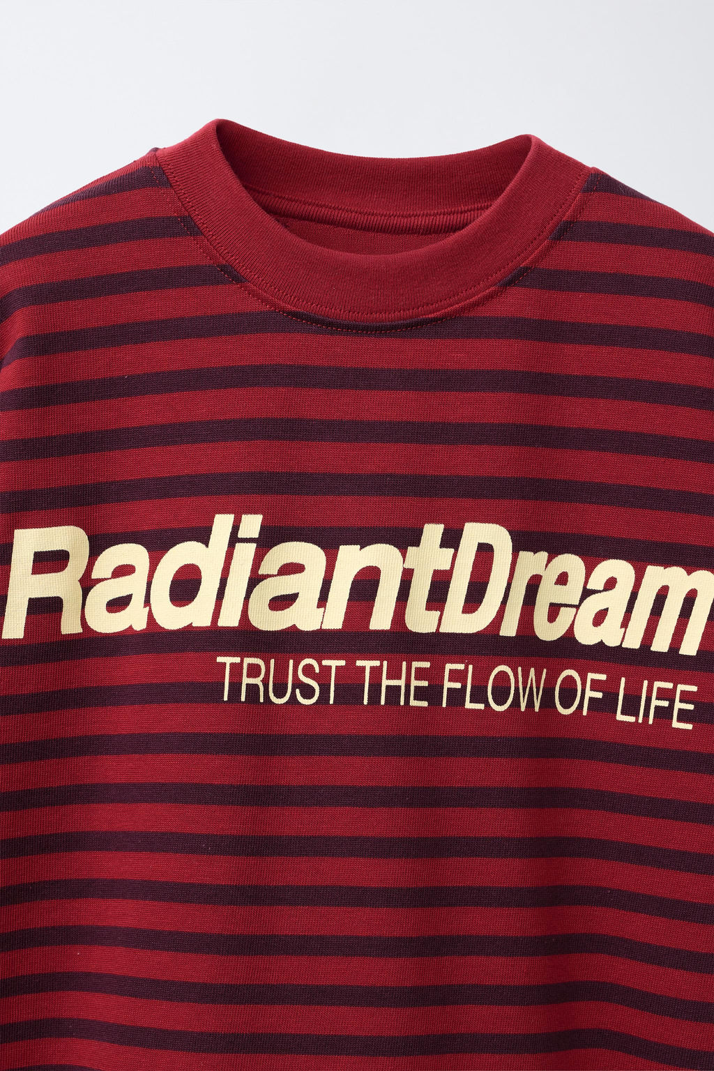 CAMISETA RAYAS TEXTO / Rojo oscuro - Zara фото 4