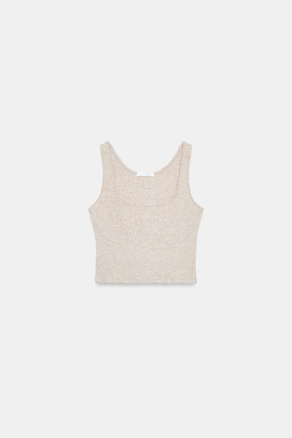 TOP CROP TIRANTES RIB / Beige vigor? - Zara фото 5
