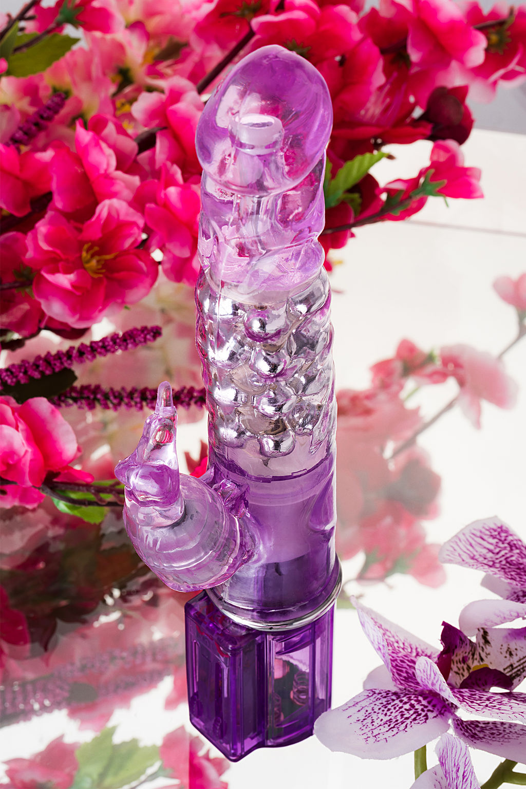 Вибратор с клиторальным стимулятором A-Toys by TOYFA High-Tech fantasy, TPE, фиолетовый, 26,5 см