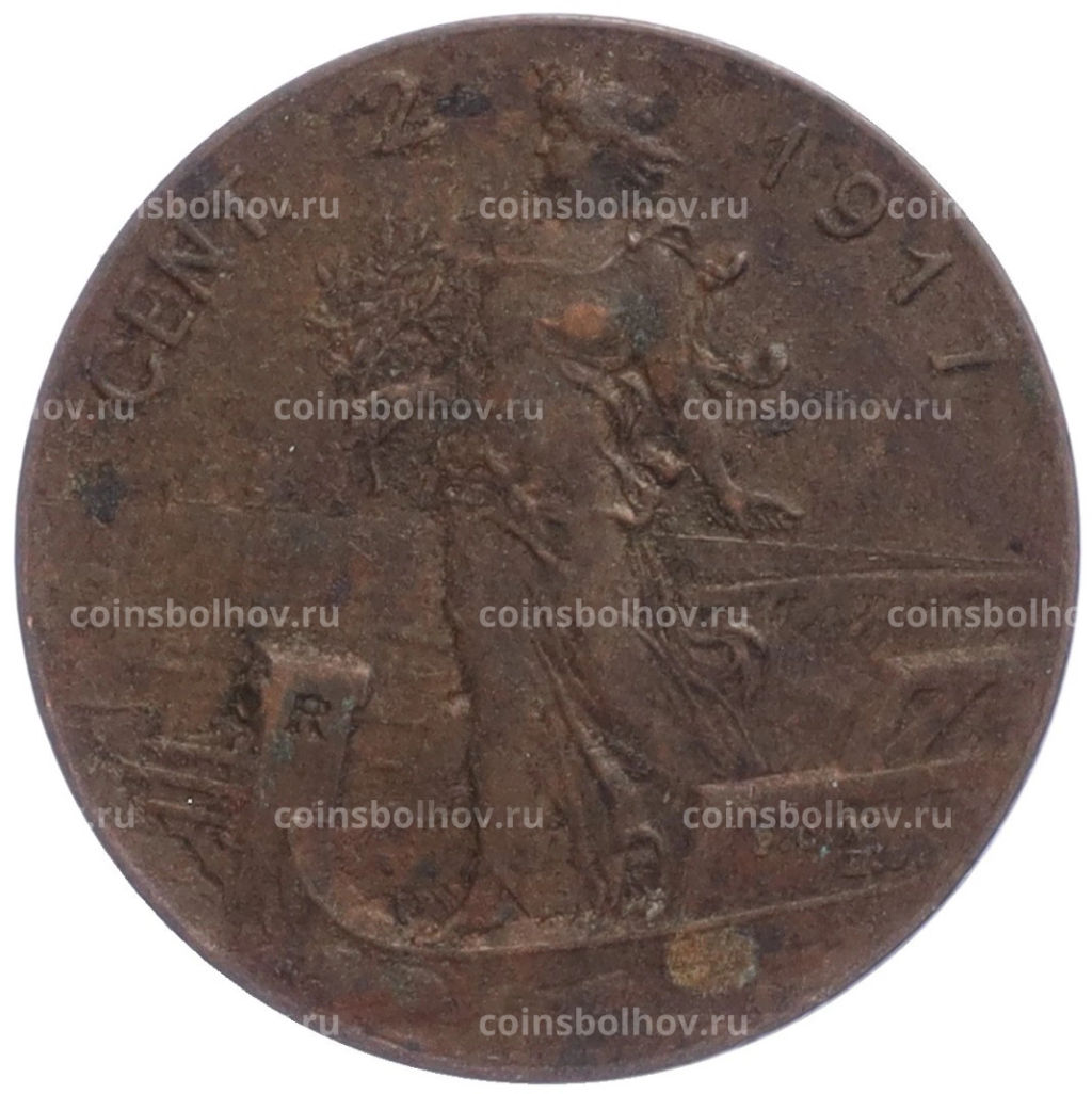 2 чентезимо 1917 года Италия