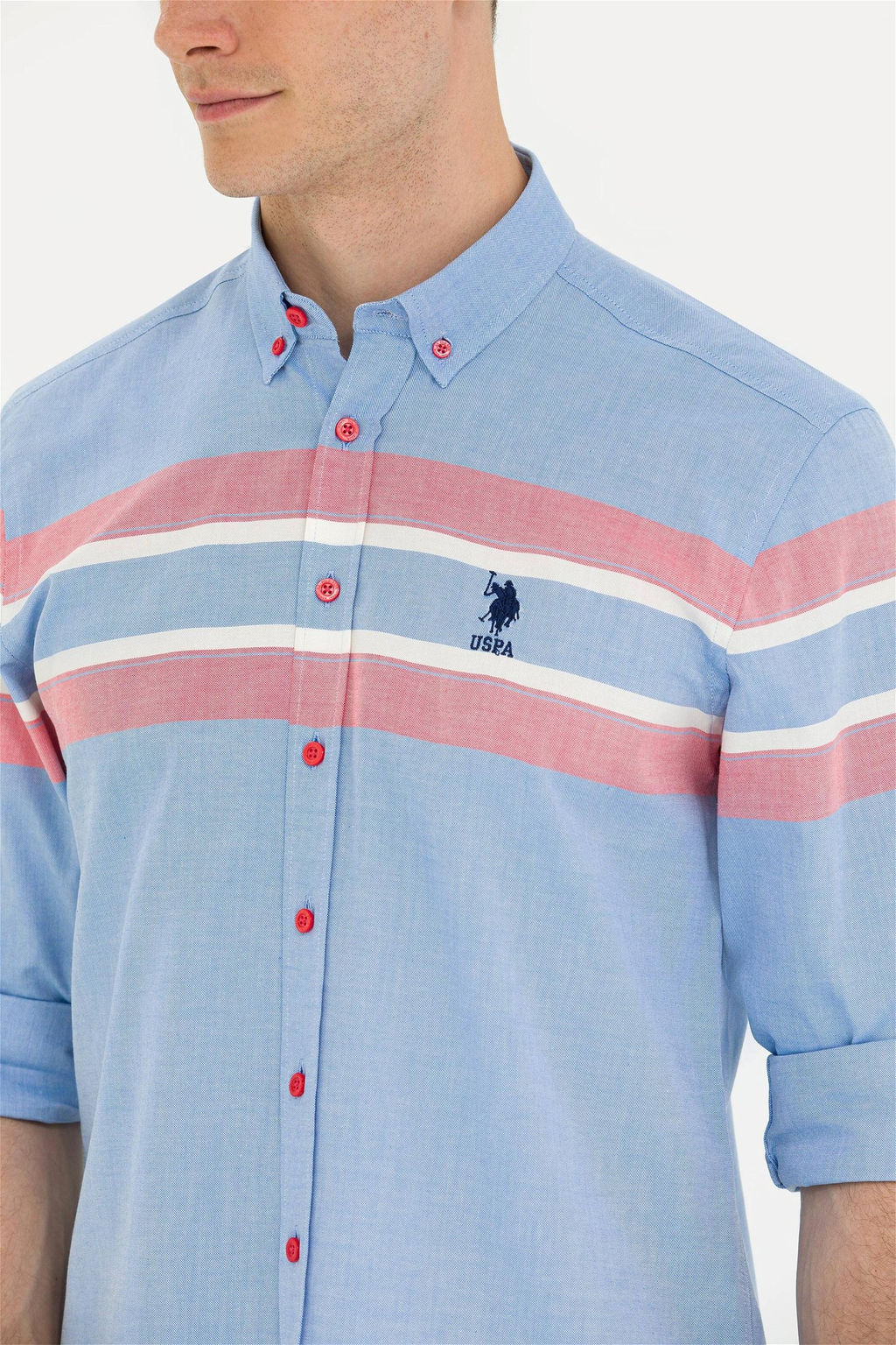 U. S. Polo Assn Мужская синяя рубашка с длинным рукавом - U.s. polo assn фото 13