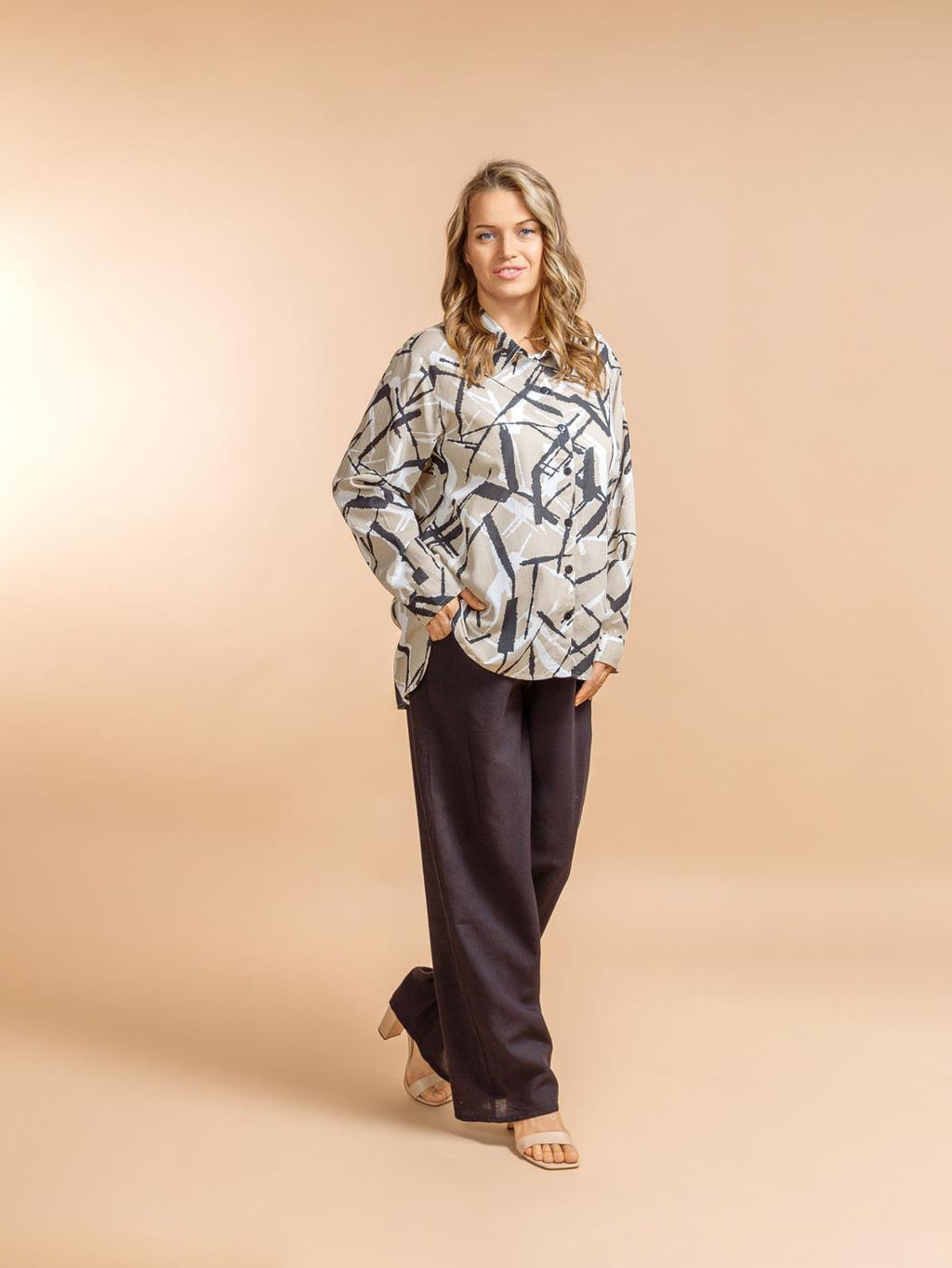 Брючный костюм (вискоза,лен) №25-609-1 (Лето-2025) - Ганг фото 3