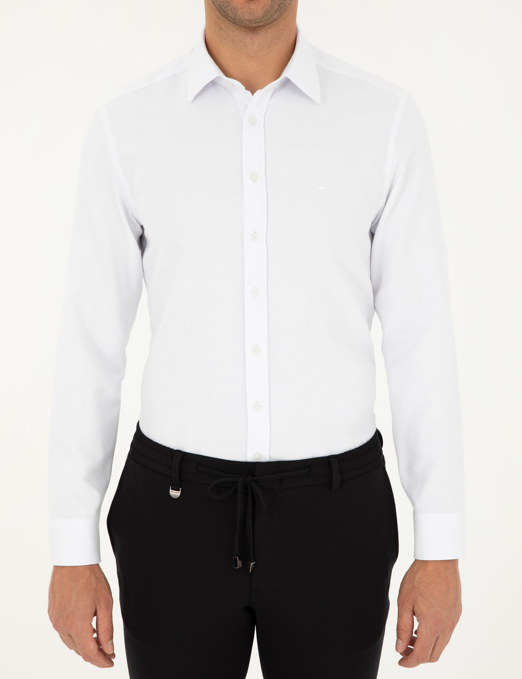 Beyaz Slim Fit Arm_rl_ Uzun Kollu G_mlek