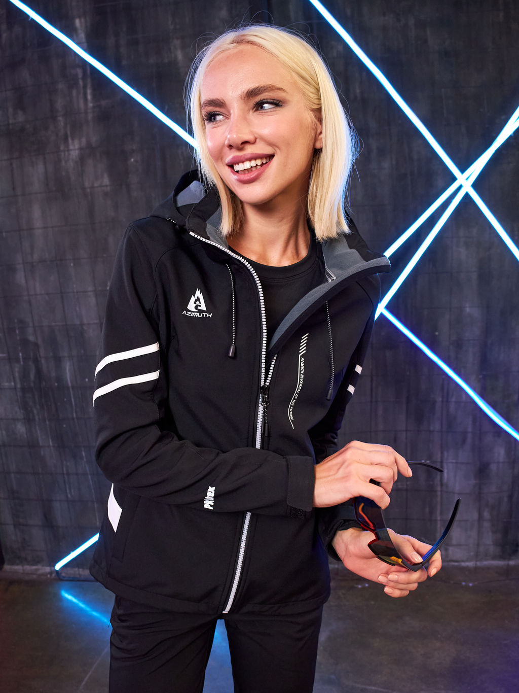 Женская мембранная куртка виндстоппер на флисе Azimuth Заря 124/23982_704 Черный  фото 7