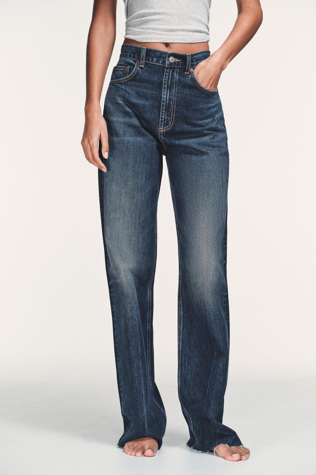 TRF WIDE-LEG HIGH-WAIST FULL LENGTH JEANS - Zara фото 28